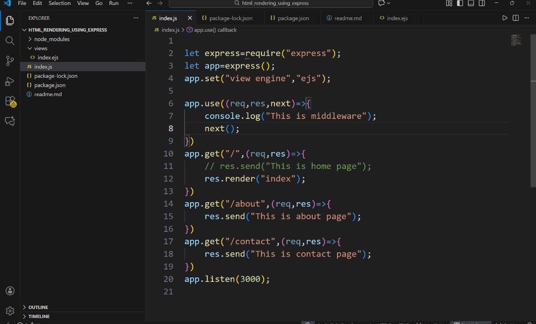 Pratikshak19332's tweet image. 🔥 Day 1 of #backend21dayschallenge !
🔥 Today I played with Express.js + EJS &amp;amp; guess what?
My first EJS page finally said “Hello from Backend!” 😄✨
✨ Added middleware, made routes, &amp;amp; rendered my first EJS page 🎉
(And everything worked without errors (rare moment 🤣)

#nodejs