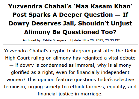 Ki_Siff's tweet photo. Excellent article by @eshita_bhargava👌 
#BanAlimony https://t.co/ijHJ7yIGqm