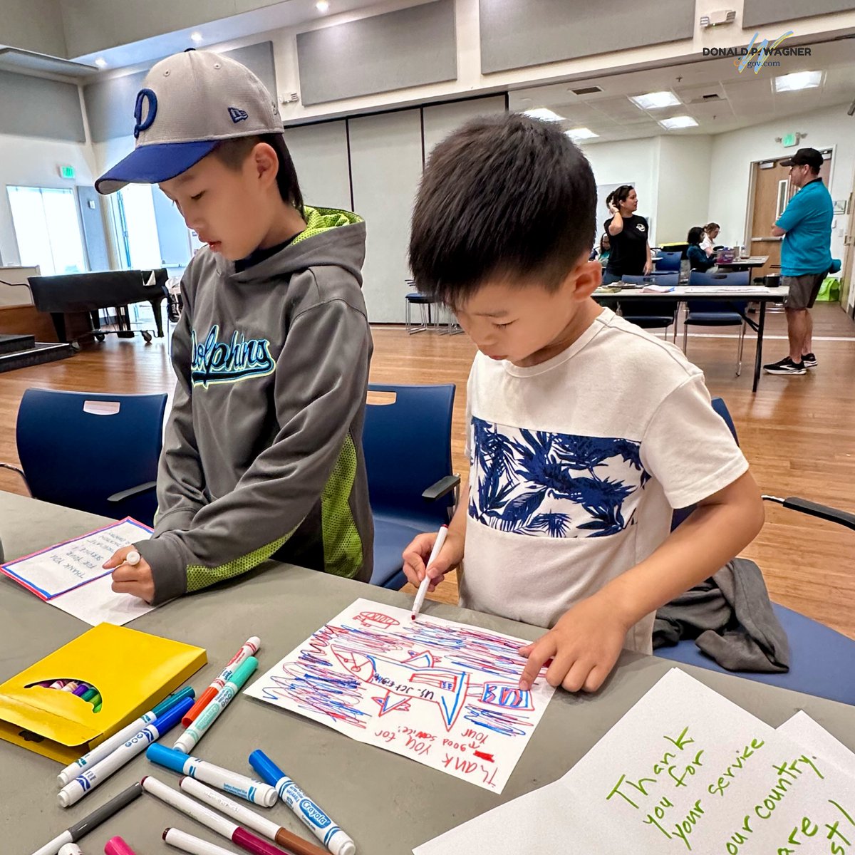 Love Irvine's 5th annual Citywide Serve Day was a huge success!  As a proud sponsor of Love Irvine, I'm honored to support their efforts.
 
My Field Representative, Al Tello, was among the volunteers who created heartfelt thank-you cards for our veterans.