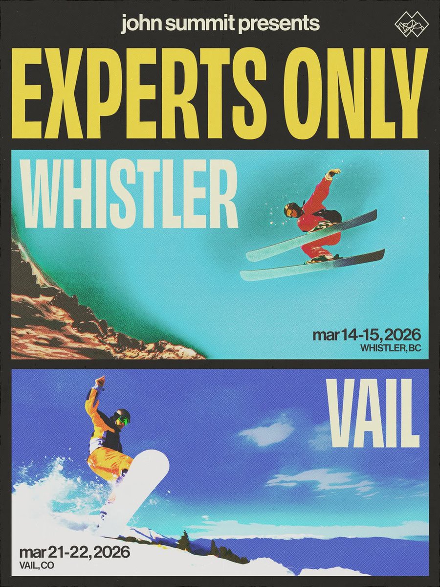 expertsonly's tweet image. EO SKI WEEKENDERS ARE BACK ⛷️

WHISTLER MARCH 14-15
VAIL MARCH 21-22

Get ready to hit the slopes for our fav parties of the year.. sign up for presale for first access: expertsonly.lnk.to/EOskiweekenders