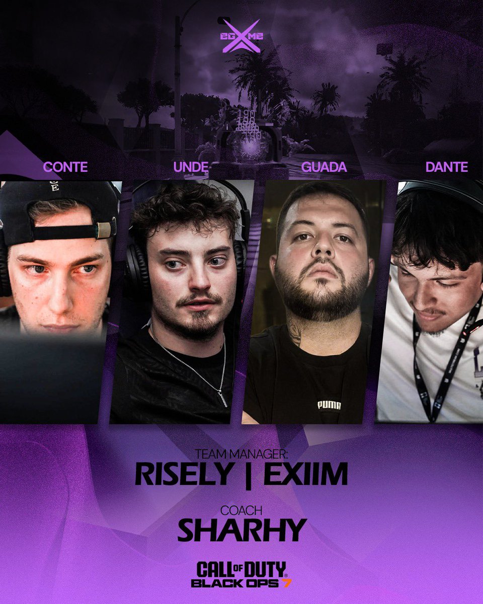 eGameX_Official's tweet image. 🔥eGameX vi presenta ufficialmente il nuovo roster di BO7🔥

Ecco i player del nostro roster che guideranno la nuova stagione di BO7👀

Conte - L’Ancora🔥
Unde - la Torretta💥
Guada - Best OBJ🚀
Dante - Slayer d’eccellenza🏆

#eGameX #BO7 #EsportsItalia