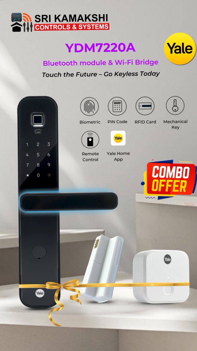 SystemsSri's tweet photo. Yale digital door lockYale #YDM7220A Combo Offer!Lock +  ..For more info visit...https://t.co/7FUkJSbmuS https://t.co/Ud5Kq7yGcQ