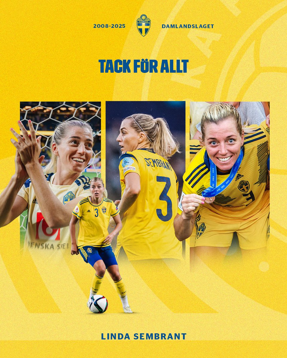svenskfotboll's tweet image. En fantastisk landslagskarriär tar slut efter denna samling - tack för allt Linda Sembrant. ❤️
