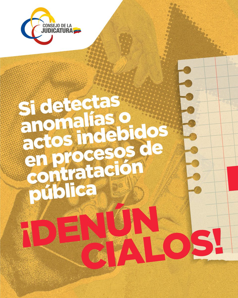 CanarCJ's tweet image. ✅ | #CeroCorrupción
Construyamos juntos un sistema judicial más íntegro y transparente. Si conoces del cometimiento de un acto de corrupción por parte de un servidor judical, denúncialo a través de nuestros distintos canales.

#RecuperamosLaJusticia ⚖️