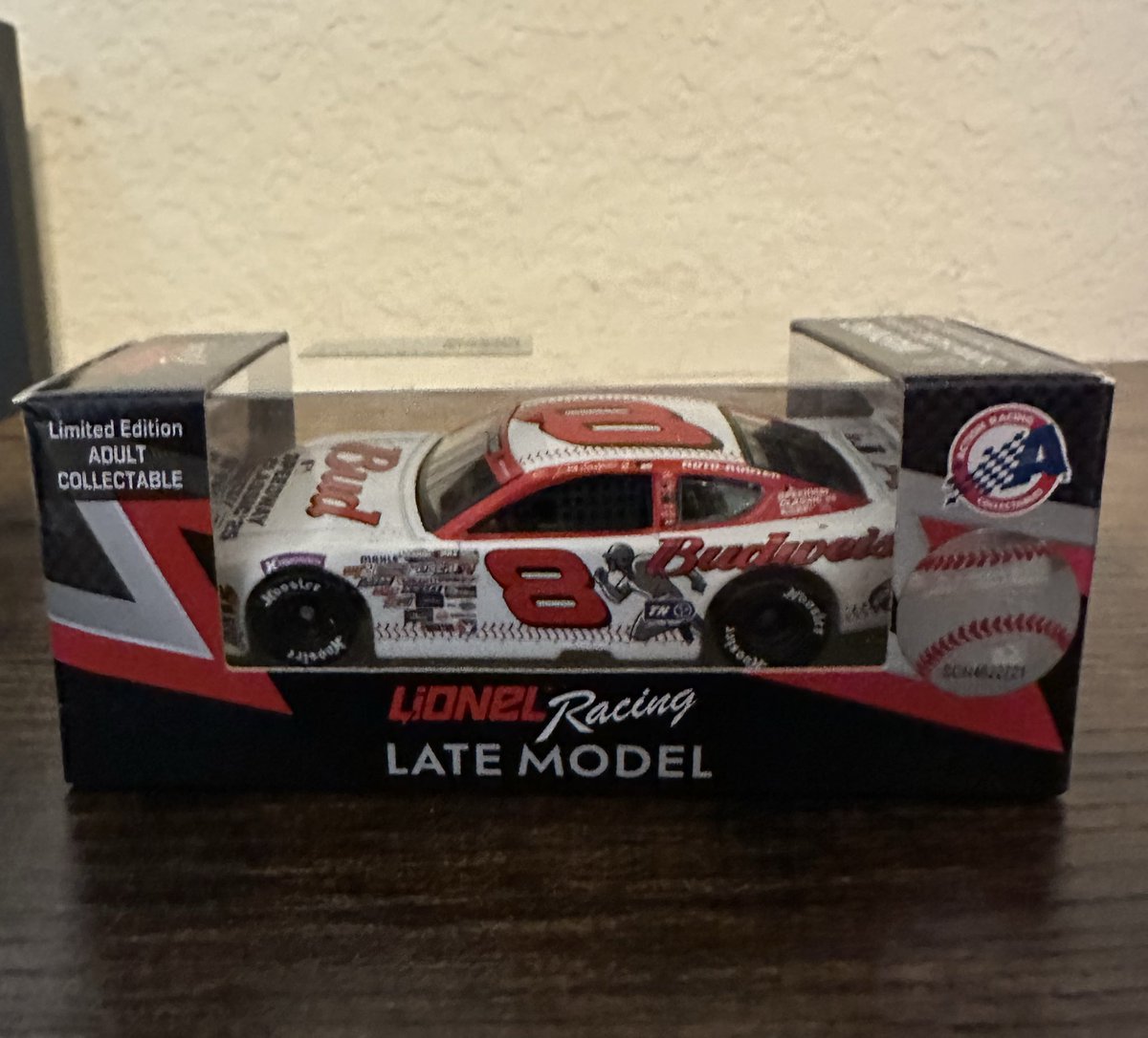 FailInspection's tweet image. My first @Lionel_Racing diecast. I guess this is where the obsession begins. 

I love how it says “Adult Collectable” It makes me feel better for buying a toy car🤣

#nascarmemorabilia
#nascarcollectible
#diecast
#dalejr