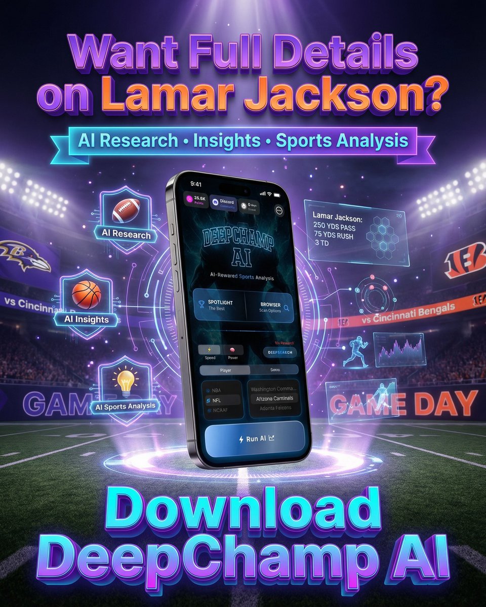 deepchampai's tweet image. 🏈 Lamar Jackson NFL Spotlight
Lamar Jackson is putting on a show for NFL against Cincinnati Bengals.
Miami Dolphins quarterback Tua Tagovailoa enters Week 13 tied for the NFL lead with a concerning 13 interceptions through just 11 ga…
Ful
#NFL #DeepChampAI #LamarJackson #BAL…