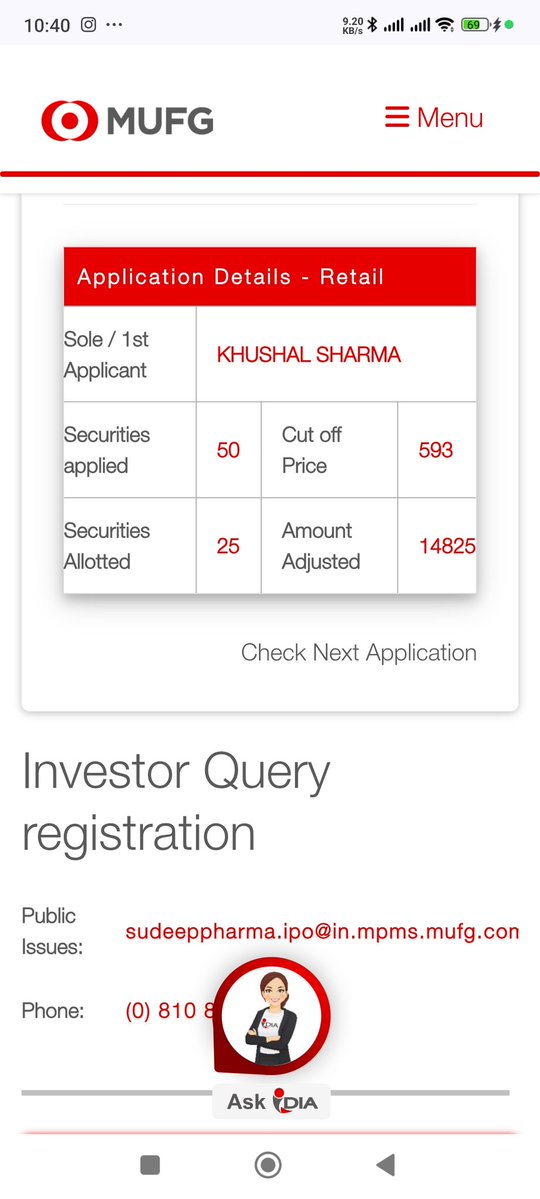 imkhushalsharma's tweet image. 1st allotment of 2025
#ipoallotment
#sudeeppharma
#StockMarket 
#IPOAlert 
#IPOGMP