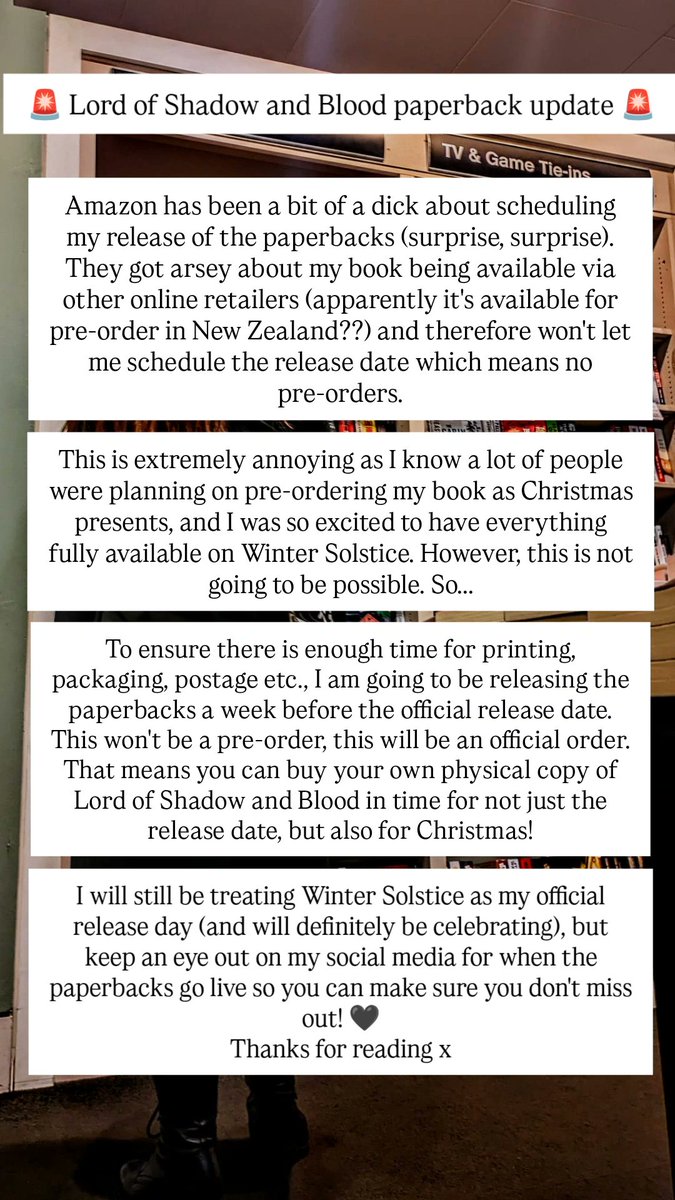 lucymsmithbooks's tweet image. For anyone looking to buy a physical copy of my book, please read the attached photo 🖤