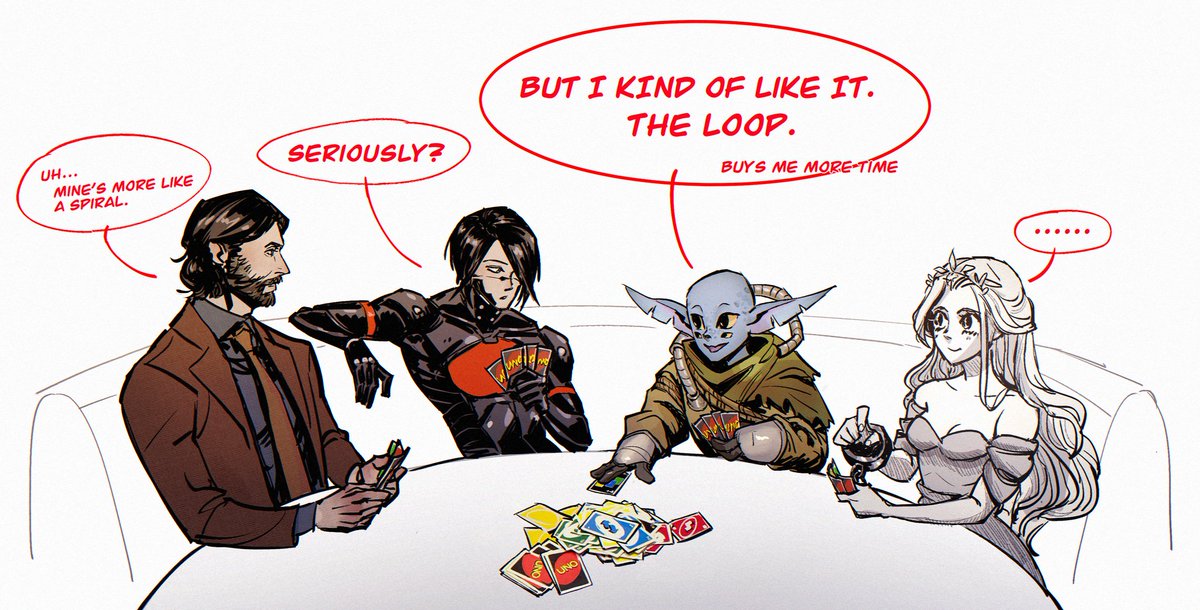 SherlotteT's tweet image. My favorite game protagonists who stuck in a never ending loop.

#AlanWake2 #Signalis #Outerwilds #Slaytheprincess