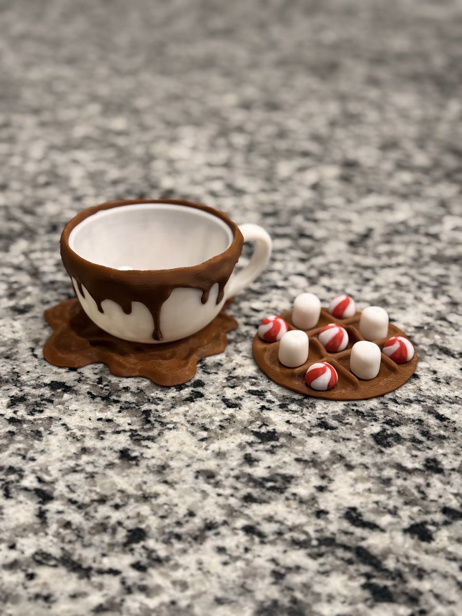 ⚪️🔴🟤 @snapmaker U1 in action ☕️ Hot cocoa Tic Tac Toe ⏰ 6