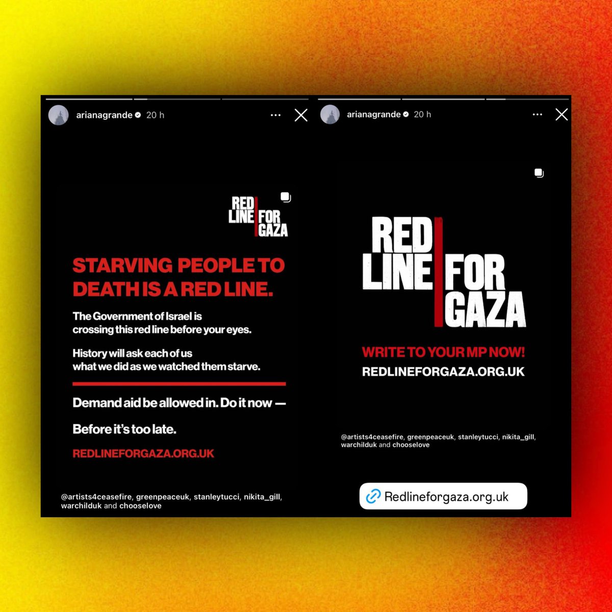 calling Ariana a zionist when she has supported Palestine…