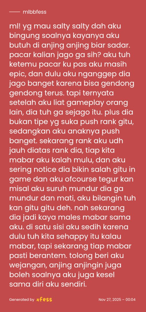 Mobile Legends Menfess tweet media