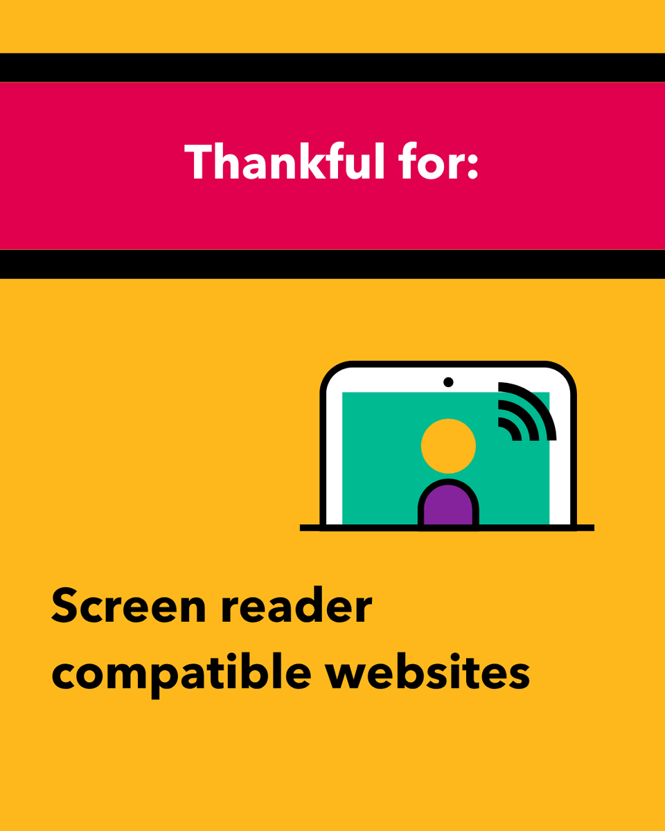 It’s the season of gratitude – and we have so much to be thankful for. 🫶

But here's a hint about the everyday things that we really appreciate: #Accessibility and #Inclusion.

We teamed up with our friends at <a href="/BlindNewWorld/">BlindNewWorld</a> for this list of things that make us say “Thanks!”