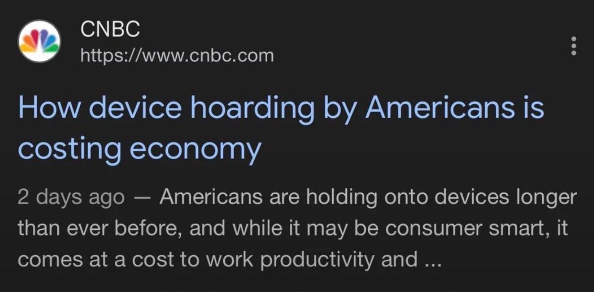 AlanRMacLeod's tweet image. Heads up: They&apos;ve invented a new word shaming us for not changing our phone every year 🙃