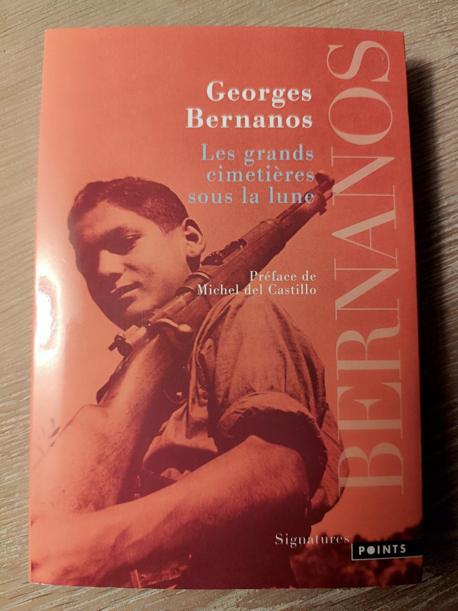 EdithPY2's tweet image. Je passe à la lettre B et la muse de la lecture guide ma main vers Les grands cimetières sous la lune de Bernanos lequel écrit en 1938 au moment de la guerre civile espagnole : &quot;le monde est mûr pour toute forme de cruauté, comme pour toute forme de fanatisme ou de superstition&quot;.