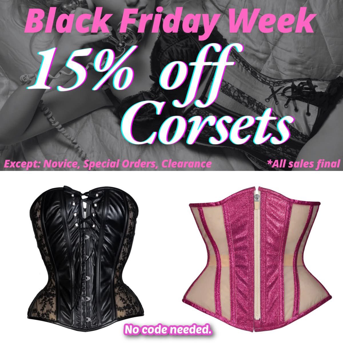 Black Friday Week starts TODAY! 🎉 Enjoy 15% off all corset collections — no code needed! timeless-trends.com