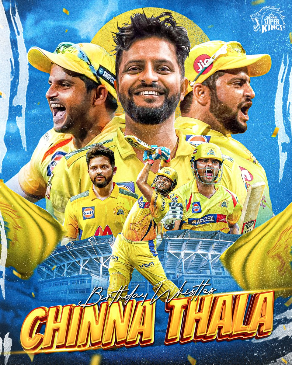 ChennaiIPL's tweet image. Always our MR.IPL 🔥
Always our Chinna Thala 🦁
Always our man who brings happiness 💛

Sending whistles on your special day 🥳

#SuperBirthday #WhistlePodu