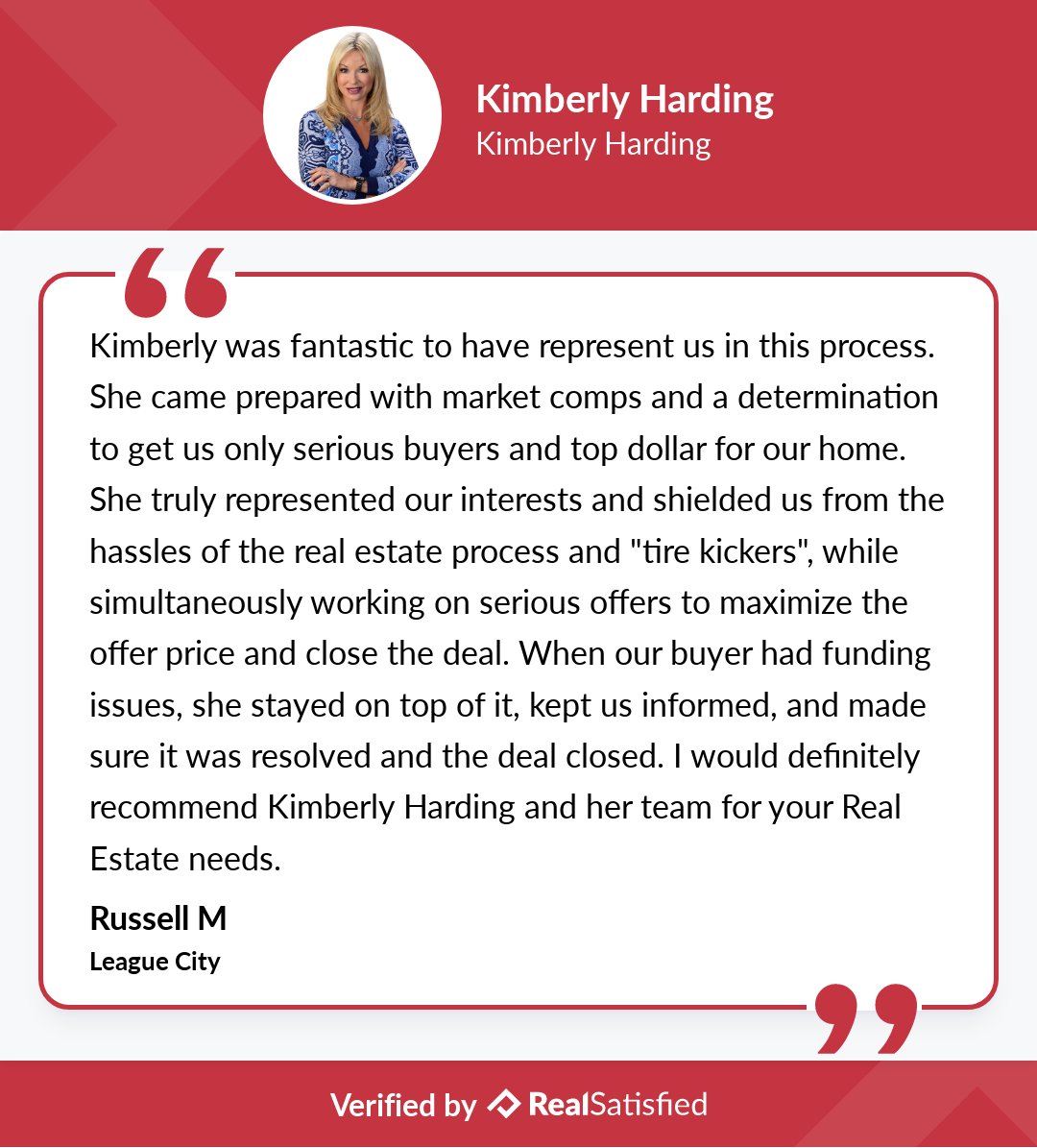 Join me in celebrating another happy client. realsatisfied.com/Kimberly-Hardi… via @realsatisfied