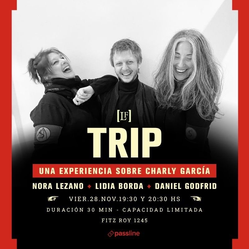 🔴VIERNES únicas funciones de “TRIP, un fugaz viaje por el mundo García” en #lafabricaenvivo

🎟️Entradas: linktr.ee/lidiaborda

Edición y proyección: Martín Antuña.
Duración: 30 min.
#lababricaenvivo #charlygarcia #lidiaborda #noralezano #danielgodfrid