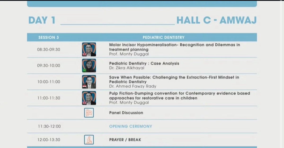 غداً في أول أيام مؤتمر #SIDC2025 موعودين بمجموعة محاضرات قيمة في طب أسنان الأطفال يلقيها نخبة من المتحدثين:
أ.د مونتي دوقال
د. <a href="/zalkhayal/">Dr. Zikra Alkhayal د.ذكــرى الخـيّال</a> 
د. <a href="/drfawzydentist/">د. احمد فوزي   Dr.AHMED FAWZY</a>