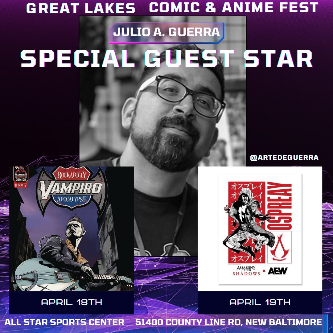 LGDA726's tweet image. I’ll be a guest at Great Lakes Comic &amp;amp; Anime Fest in New Baltimore, MI on April 18–19, 2026!
 Bringing creator-owned comics, prints, originals, stickers &amp;amp; doing on-site commissions.
 Excited for my first time at this show!
#GreatLakesComicAndAnimeFest #ComicCon #IndieComics