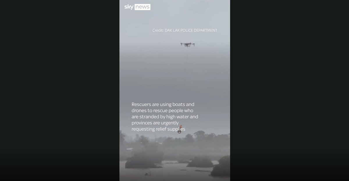 #SoundOfServcie Sky News (Vietnam): Drone pulls worker from rising river in Vietnam - An operator used an agricultural drone to rescue a farmworker who became surrounded by water after flash flooding along the Srepok River...
🔎 Link to the news: news.sky.com/story/55-dead-…