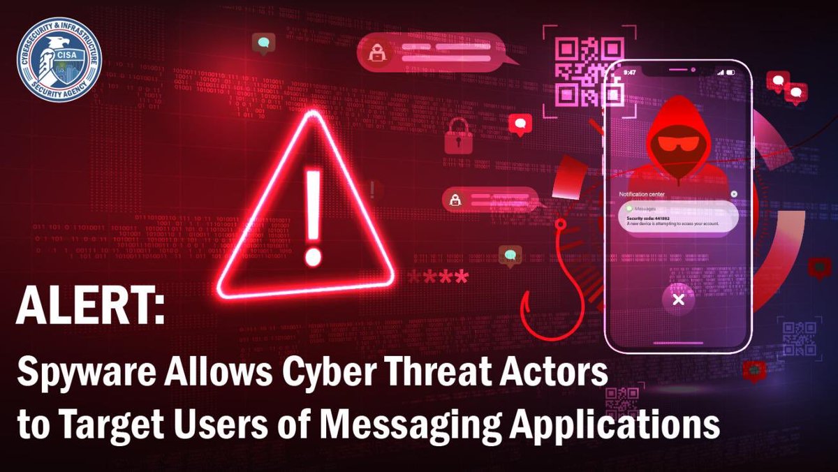 abdul__alamri's tweet image. 🚨 وكالة الأمن السيبراني الأمريكية CISA تُحذر رسميًا الآن من برامج تجسّس تستهدف تطبيقات المراسلة (Messenger/WhatsApp/Telegram)

وهذا نفس التحذير اللي نبهت عنه الشهر الماضي:

🔹 برنامج تجسّس لأندرويد ينتشر عبر تطبيقات مزيّفة لـ WhatsApp / TikTok
🔹 يُسوّق له عبر قنوات تليغرام…
