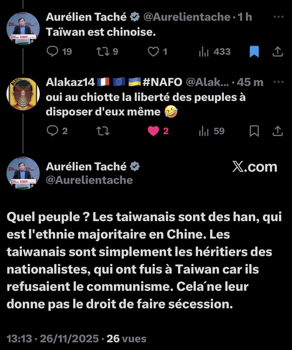 paoloarieldov's tweet image. LFI hurle à &quot;l’impérialisme&quot; matin et soir — sauf quand il s’agit de la Chine et de la Russie.
Taïwan ? &quot;Chinoise&quot;.
Les Ouïghours ? Silence.
Poutine ? &quot;Pas notre ennemi&quot;.

Ils ne sont pas anti-impérialistes.
Ils choisissent juste leurs dictatures préférées.