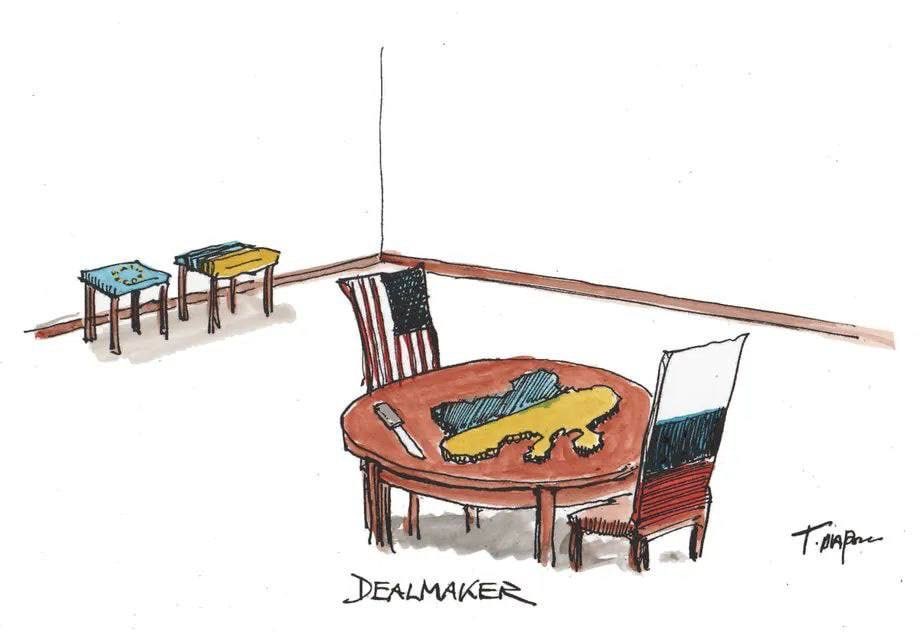 Sola_Sistime's tweet photo. Das erste Bauchgefühl ist oft richtig: Seit dem #AgentOrange mit seiner #magashit oval office besetzt hat, sind wir Europa und Ukraine, ein leckeres “Happen” für den unersätlich gierigen Haufen und seinen Buddy, den blutrünstigen Psychopathen aus Kreml
#NotaPie https://t.co/k4D31t8sha