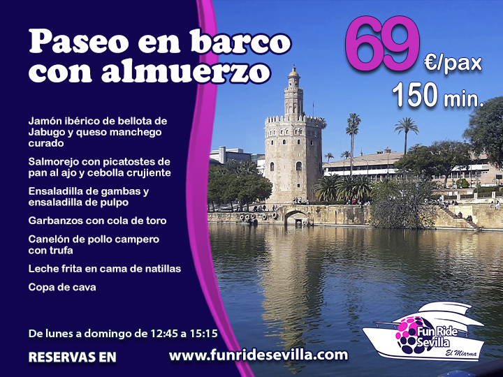 Nuevo plato en El Miarma: Garbanzos con cola de toro 🤩
Disfruta un almuerzo de 5 platos, postre, cava y bebida ilimitada hasta el postre.
2h30 navegando por el #Guadalquivir con aforo exclusivo (58 pax).
Reserva: funridesevilla.com 🚤✨
#Sevilla #SevillaHoy #FunRideSevilla