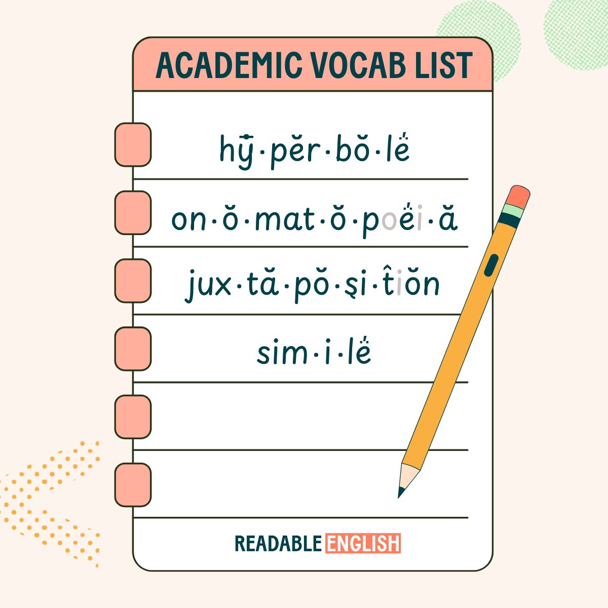 Readablenglish's tweet image. Teaching Tip:
Before starting a new unit, convert your academic vocabulary list into Readable English and have students read the words first. The transparent markup boosts long-term memory and supports pre-teaching vocabulary for stronger comprehension.
#Literacy #TeachingTips