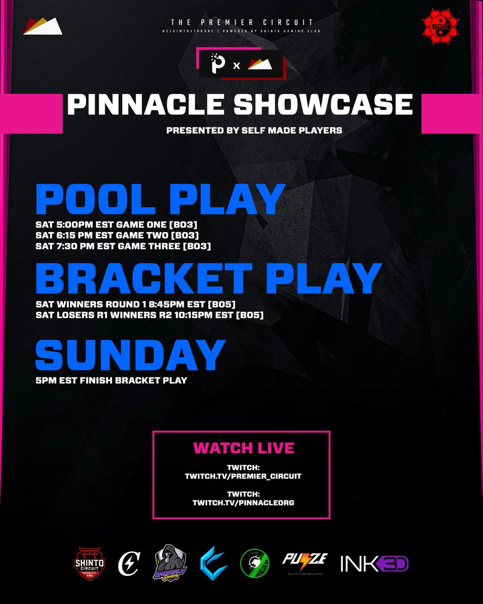 TPCircuit's tweet image. 🚨The @PinnacleOrg_ Showcase 
🔋 Presented by @SMPCOD 

⚔️ 4v4 Variant 
🏆 $1250 Prize 
🗓️ Saturday 5pm EST 
🎟️ 4 spots left 
🔗 Must join  discord.gg/CVxHR5fg