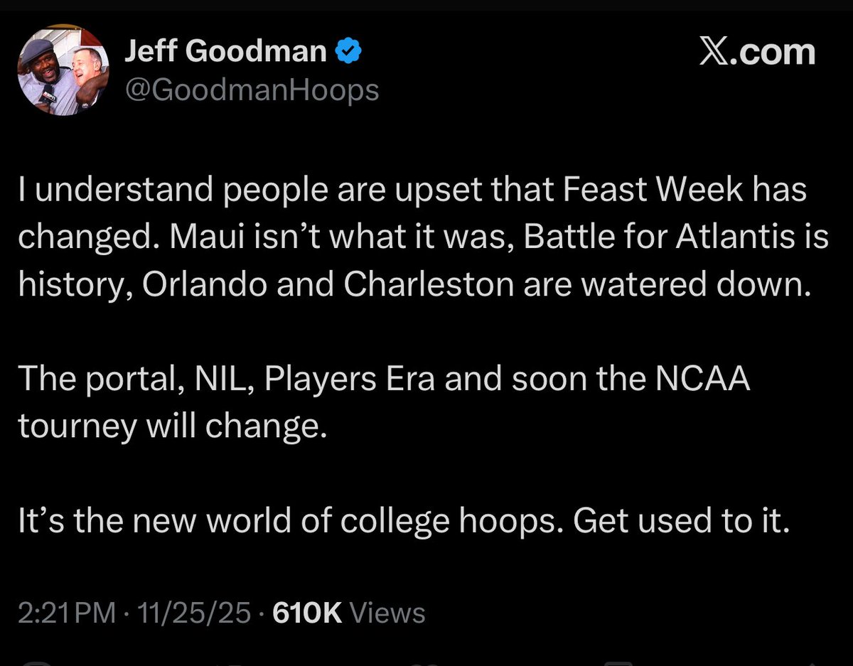 <a href="/MattNorlander/">Matt Norlander</a> <a href="/CBSSports/">CBS Sports</a> Good to see used car salesman Jeff Goodman’s take will end up being wrong.