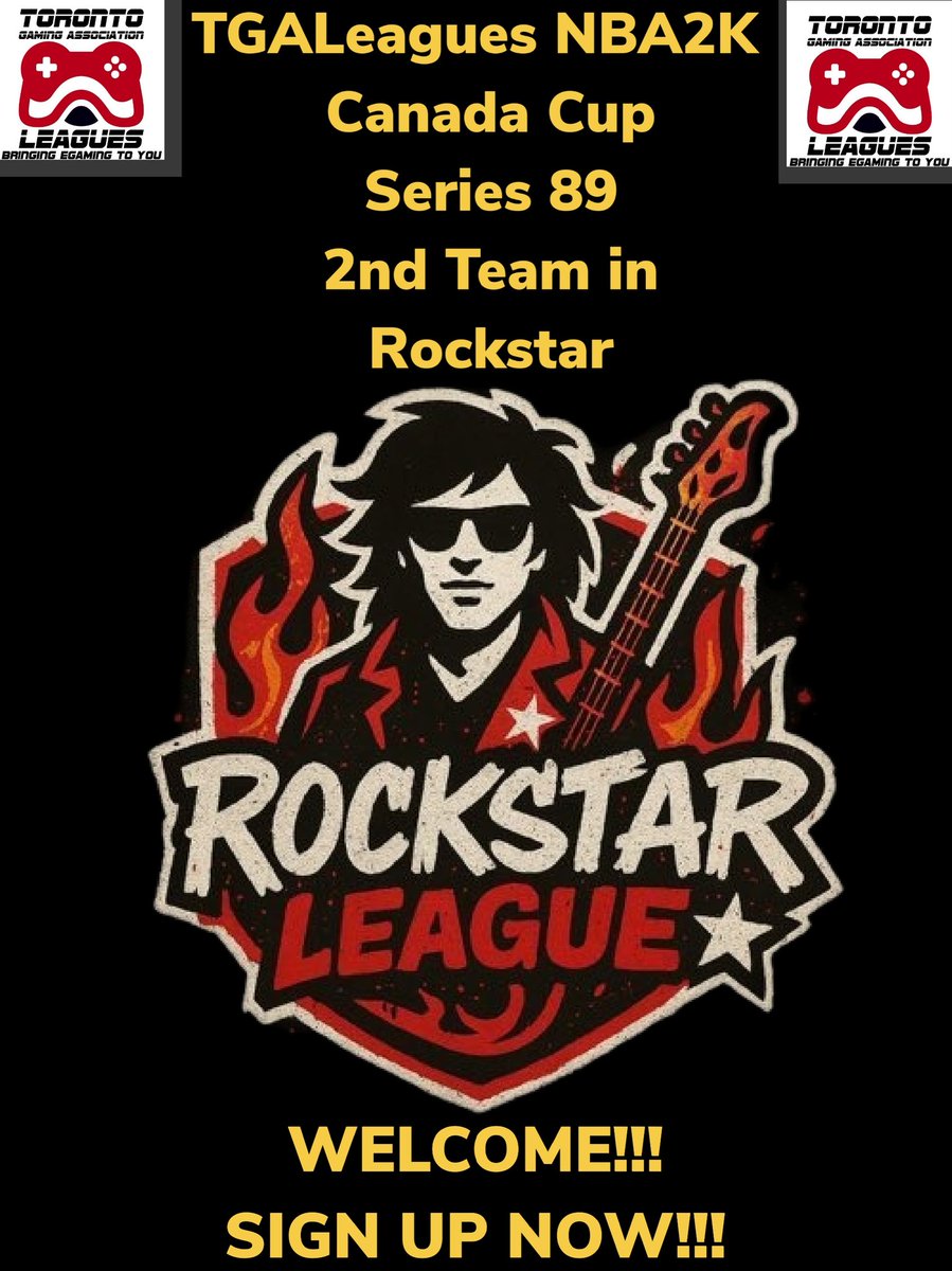 TGALeagues's tweet image. TGALeagues NBA2K Canada Cup Series 89 2nd Team in Rockstar WELCOME!!! WHOSE NEXT? SIGN UP NOW!!! #TGALeagues #NBA2K #CANADACUP #SERIES89 #5V5PROAM @TGALeagues 
@ROCKSTARPROAM