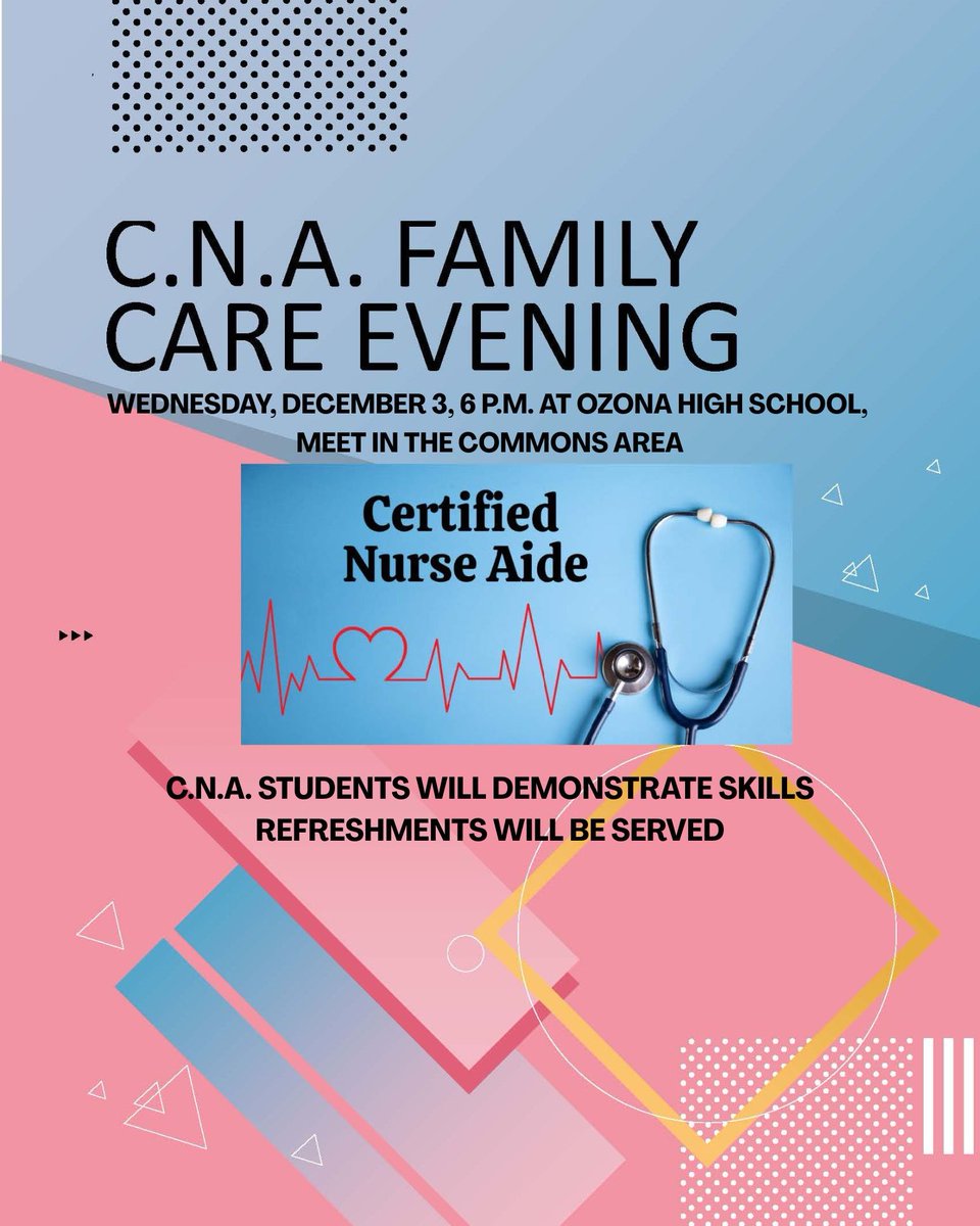 P.C.T.👨🏽‍⚕️and C.N.A 🩺Family care evening demonstration