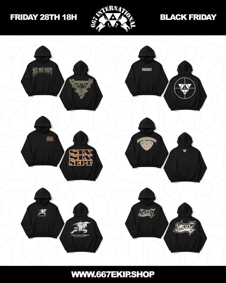 6 BLACKFRIDAY HOODIES 💣💣💣💣

+ QUELQUES SURPRISES 🧨💎🚀

667ekip.shop