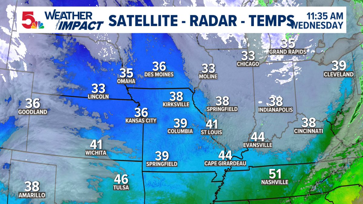 scottontvKSDK's tweet image. A look at clouds, radar and temps across the region. Get the latest forecast at ksdk.com/weather #stlwx