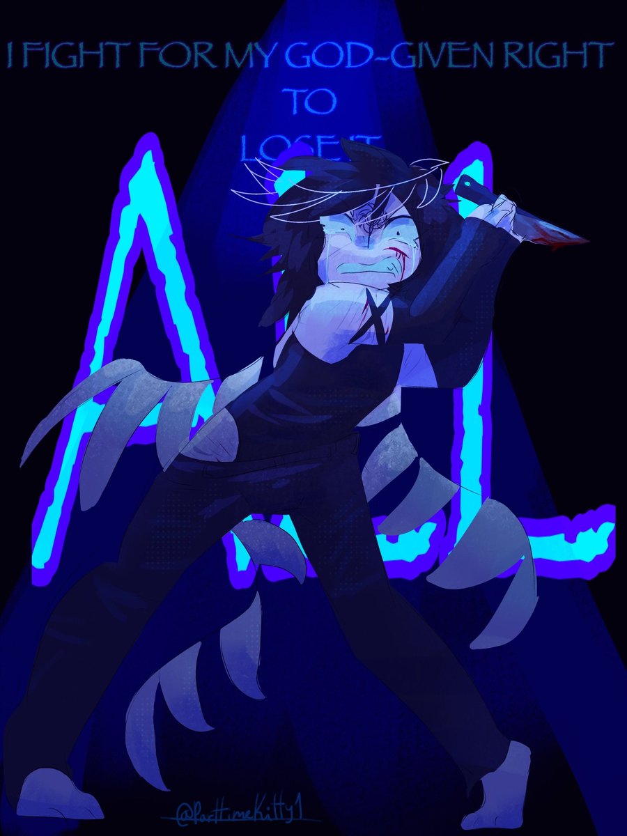 PartTimeKitty1's tweet image. Sorta old art 
they got their dagger taken away so they somehow found a knife lol
#twotime #forsaken