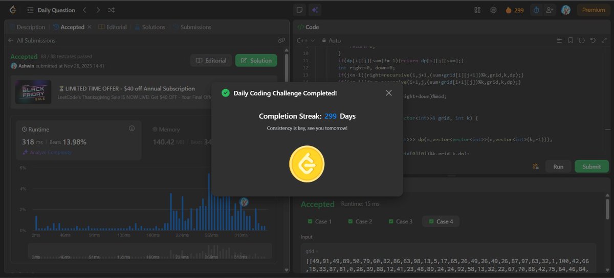 mystic_decoder's tweet image. Day 150                             

- Leetcode potd        
- End Sem Exam     
- Major Project prep        
- OA round      

Do connect and join the grind! 🔥 

#nDaysOfCode #MERNStack #DSA #BuildInPublic #CodingJourney