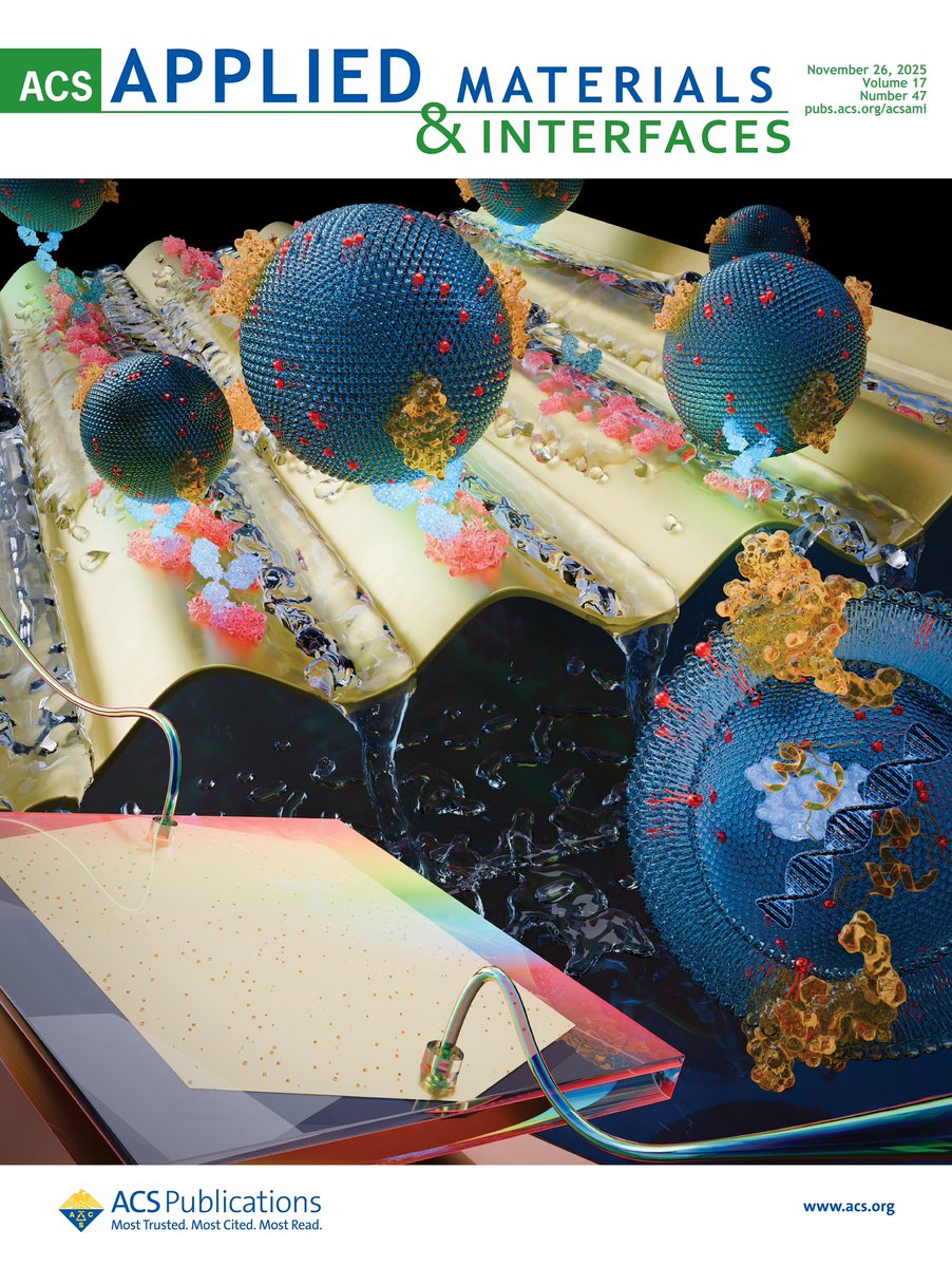 muller_group's tweet photo. The latest issue of ACS Applied Materials & Interfaces (@ACS_AMI) is live! On the #Cover: #Spatial #Designs on #Metamaterial #Sensors for Enhancing #Signals and Detecting #Extracellular #Vesicles (an #open access #article) https://t.co/wAImYuJRy4