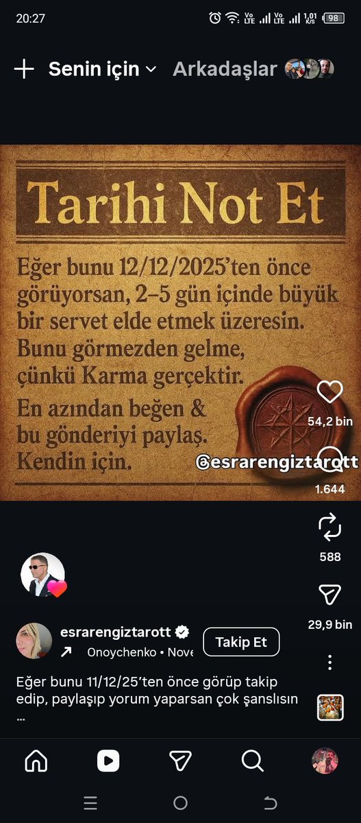 Reelslerde gezinirken farkettim ki Reis <a href="/sedat_peker/">Sedat Peker</a> bu reelsi beğenmiş. İlk aklıma maddiyat geldi.🤔
Düşününce anladım ki "SERVET" maddiyat ile sınırlı değil. Sağlık,huzur,aile v.s maneviyatı olan herşey. Ne diyordu reis "bir umuttur yaşamak"
<a href="/azemnews/">Azem Medya</a>