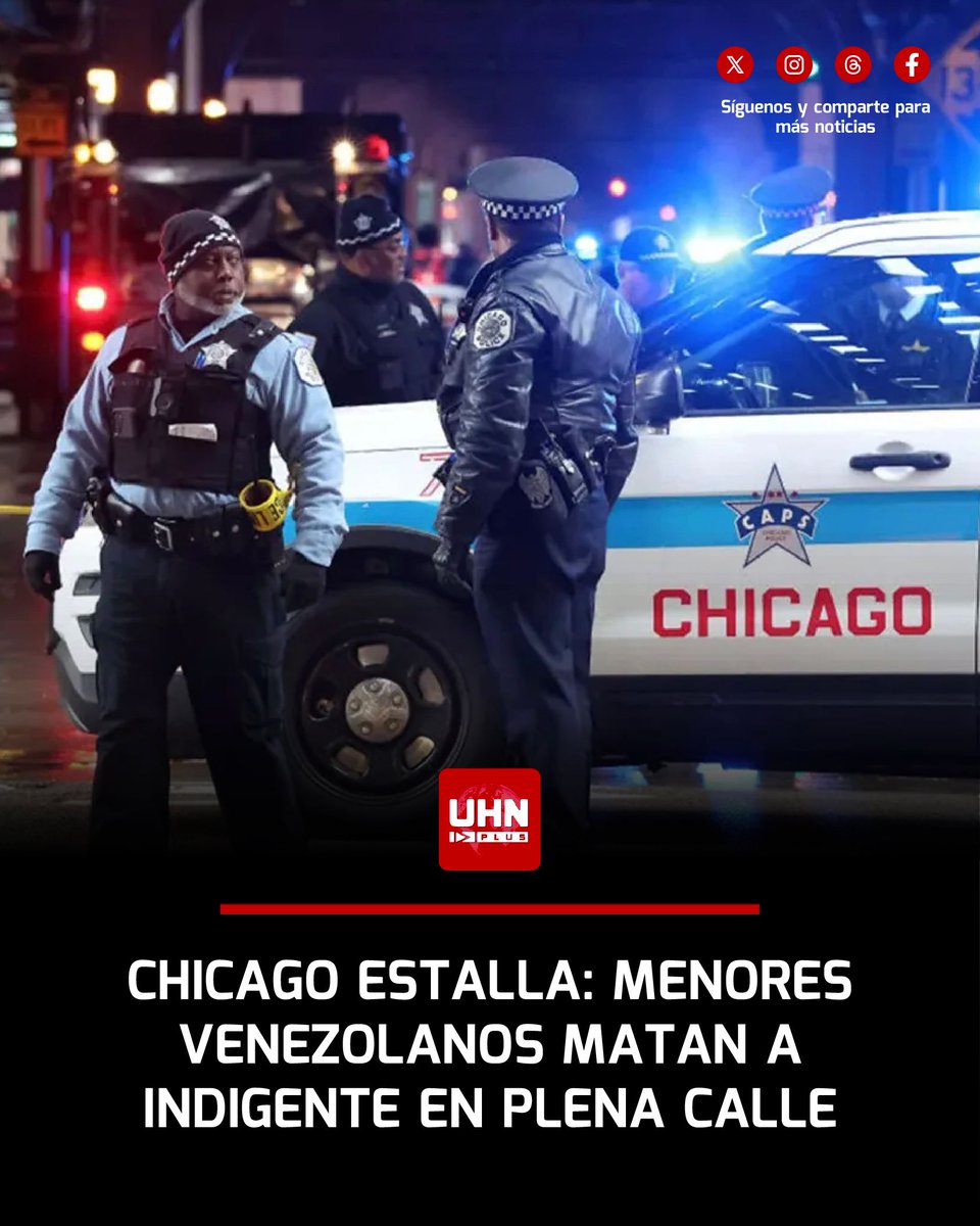 🇺🇸🇻🇪‼️ | Fox News confirma que tres inmigrantes venezolanos —uno de ellos identificado como Wuinayker Rodríguez Vásquez (16) y los otros dos de 14 años— asesinaron brutalmente a un hombre sin hogar en Chicago el pasado viernes, robándolo mientras dormía y atacándolo con una vara