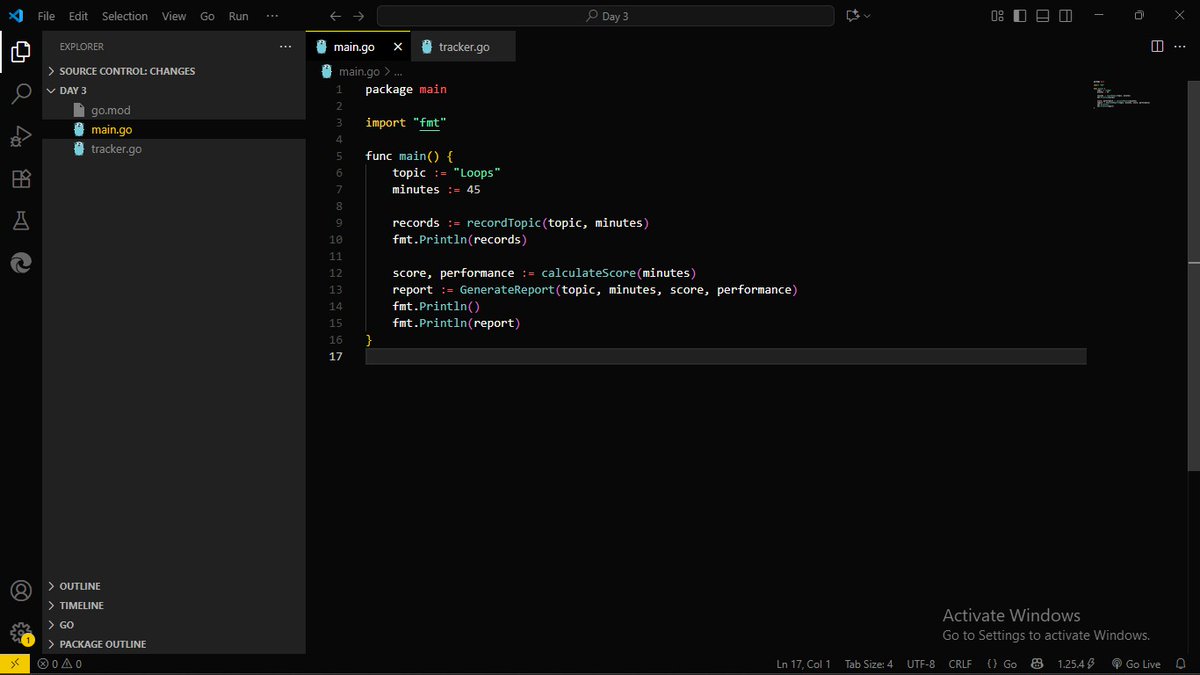 EbelikeEbitimi's tweet image. Day 3 with Go! Getting deeper into structs and interfaces. The syntax is really starting to click. What&apos;s your favorite Go feature so far? #Golang #GoDeveloper #LearningToCode