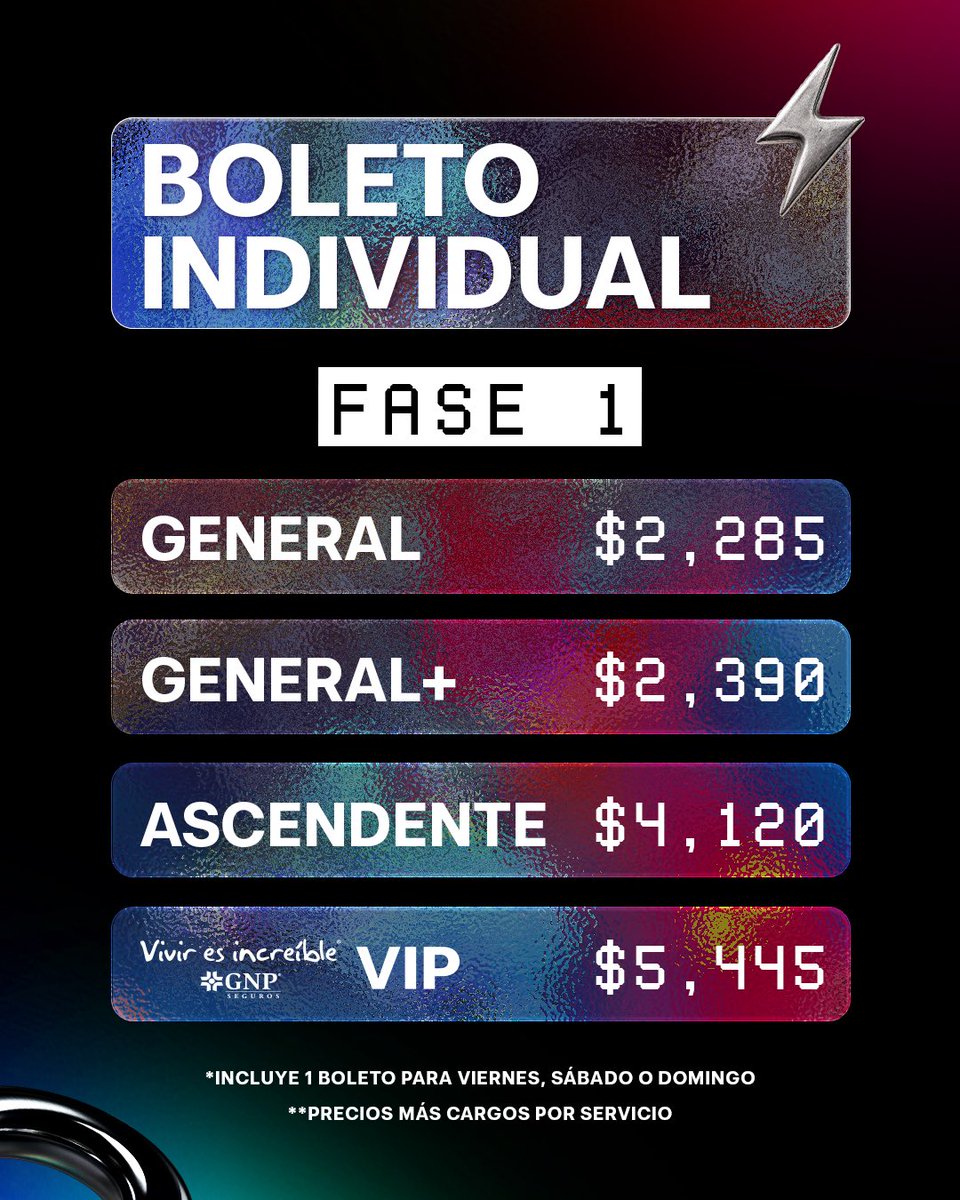 Conoce los precios de tus boletos individuales para #TecatePalNorte 🎟️🦁

Disponibles este 28 de noviembre en Ticketmaster 🔗