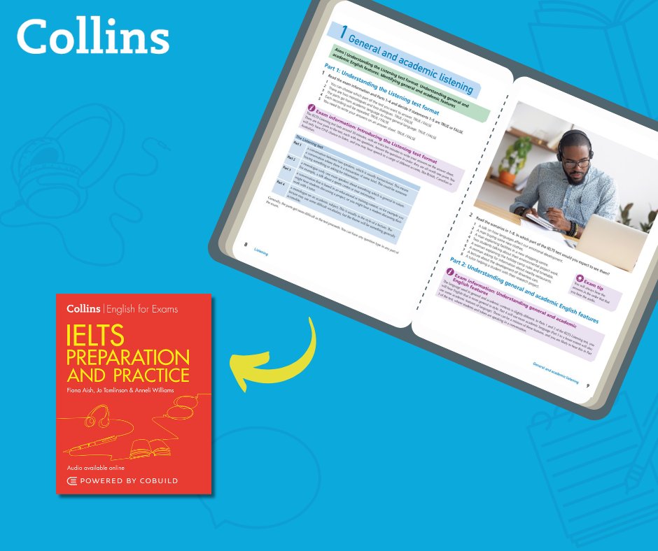 💬Collins IELTS Preparation and Practice is the complete resource designed to help you excel. This expertly crafted guide covers Reading, Writing, Listening and Speaking, and includes model answers, helpful hints, and ‘Exam Tutor’ sections. 

Discover: collins.co.uk/products/97800…