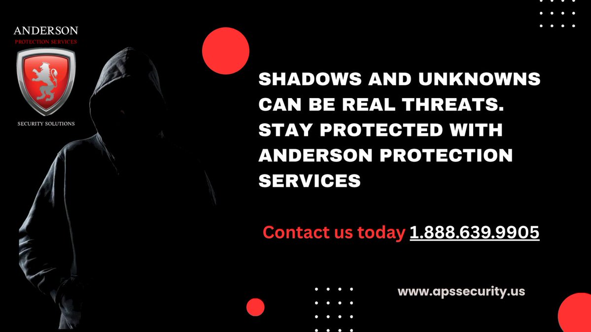 APS_Security_US's tweet image. Your safety should never be left to chance.
#AndersonProtectionServices #StayProtected
#PersonalSecurity