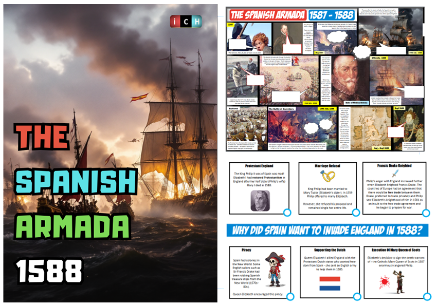 icHistory's tweet photo. History teachers -  a new series of lessons that covers the Spanish Armada. Plenty of activities to choose from ... free PDF download for one week✅ #historyteacher ⏬⏬⏬ https://t.co/k1ZkHo9VLp https://t.co/5zMSNT9QUb