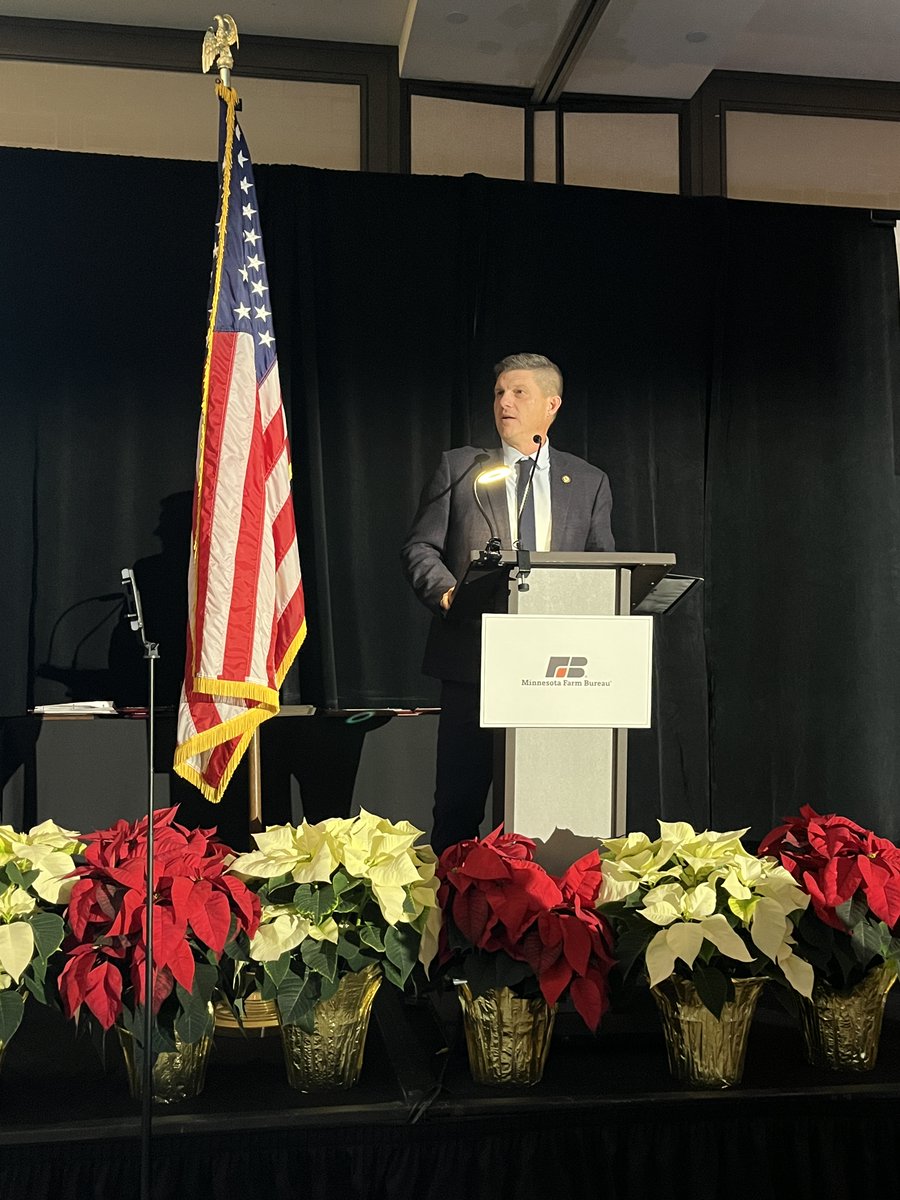 RepFinstad's tweet image. It was an honor to speak at this year’s @MNFarmBureau  Annual Meeting and provide an update on the work we’re doing in Congress to deliver strong ag policy for farm country.

A special congratulations to Greg and Mary Bartz from Sleepy Eye who were awarded the 2025 Honorary Life…