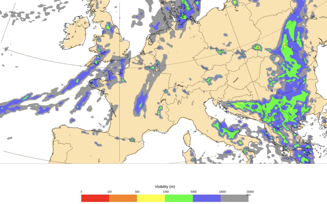 VigipreventionM's tweet photo. Prudence demain matin au lever du jour : les sols seront très #humides, parfois recouverts de #neige en altitude, des phénomènes de #verglas sont possibles depuis la #Champagne/#Lorraine jusqu’à l’#Auvergne. Les #températures seront souvent inférieures à 0°C, favorisant la formation de brume/#brouillard verglaçant. La chaussée pourra être glissante par endroits. Quelques légères chutes de #neige, sans conséquences majeures, sont encore attendues sur le Massif central jusqu’à demain matin.