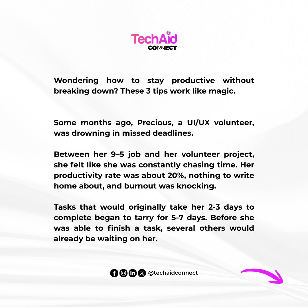 TechAidConnect's tweet image. Ever feel like your to-do list is running you instead of the other way around? 

Then you&apos;ve got to see this! Staying productive has never been easier!

#ProductivityHacks #WorkSmartNotHard #TimeManagementTips